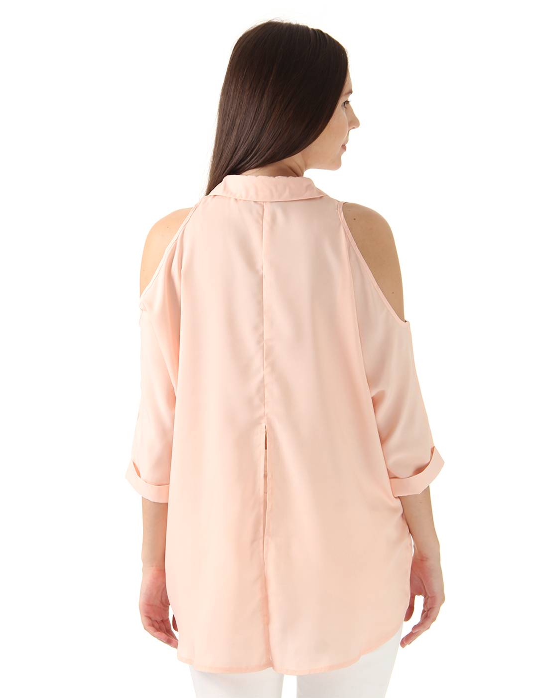 Ax Paris Women Casual Wear Peach Shirt